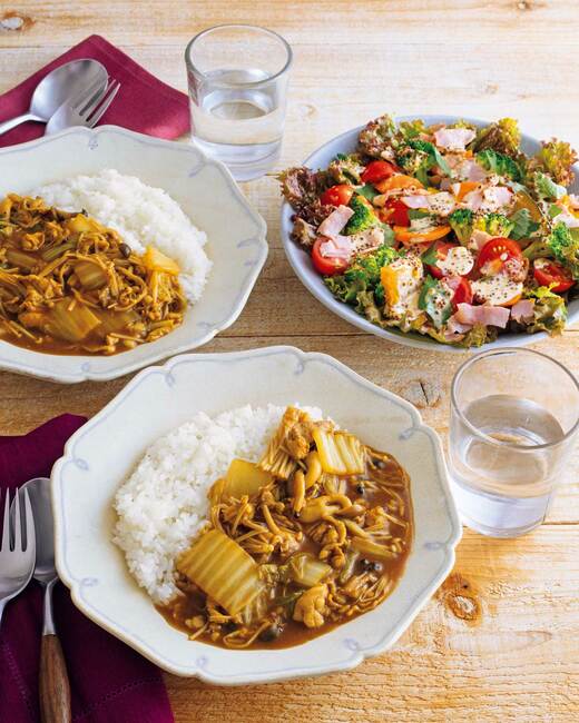 豚肉と白菜、キノコの和風カレー