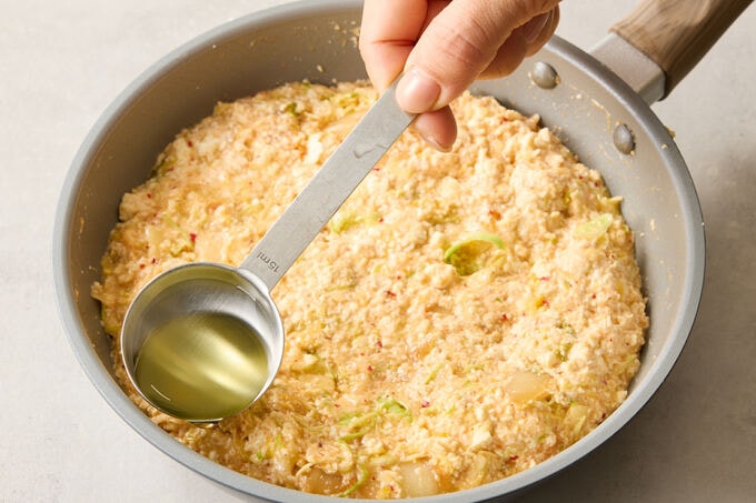 キムチと豆腐のお好み焼き