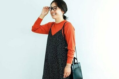 153cmのモデルが「ユニクロ・GU・無印良品」着こなし。ロングワンピースは"顔回り"が重要