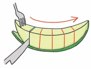 ナイフとフォークで食べるのが、意外と難しい!【メロン】