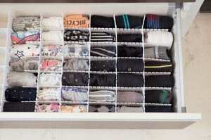 仕切り板で仕切って出しやすく