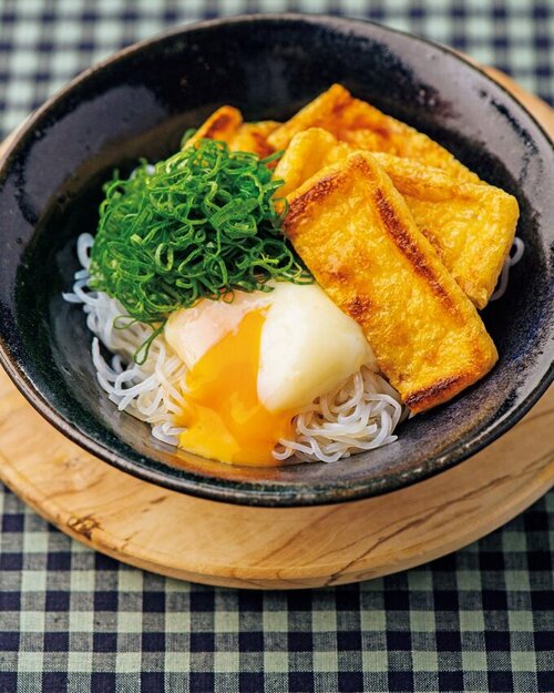 釜玉キツネしらたきうどん