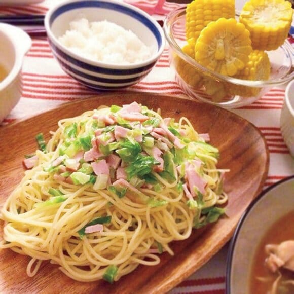 キャベツの外葉スパサラ