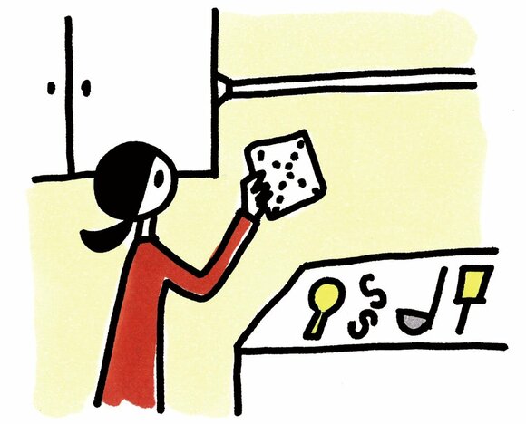 乾いた布で仕上り