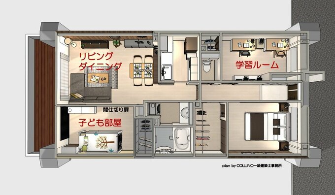 中学生になったら学習ルームを移す