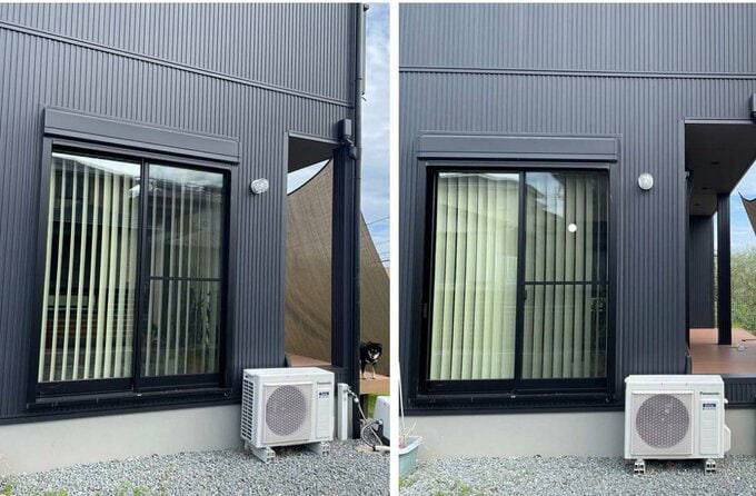 バーチカルブラインドを外から見たところ