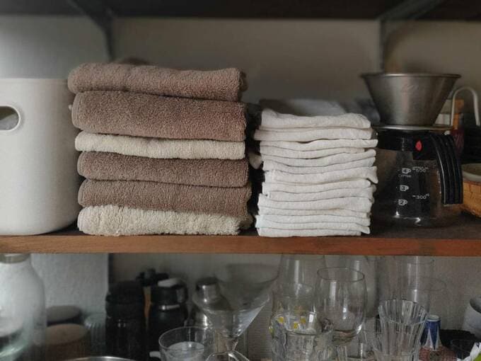 棚にふきん
