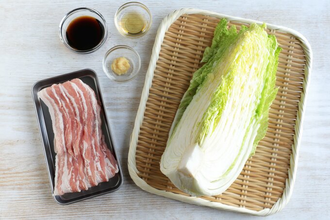 白菜蒸しの材料