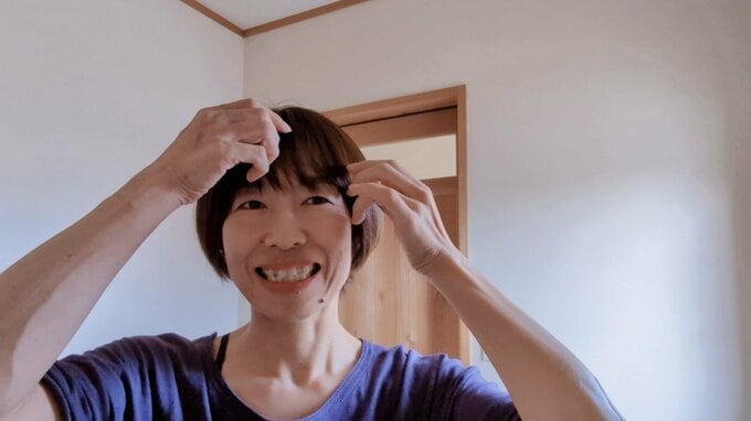 矯正した髪はたまにドライヤーを使う以外は、手ぐしで整えるぐらい