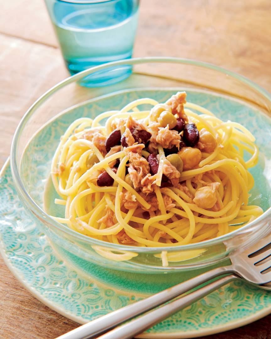 混ぜるだけツナと豆のサラダパスタ 包丁まな板も不要