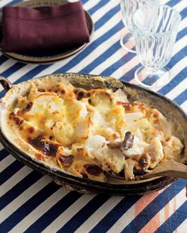 ホワイトソースいらず。シイタケとチーズの食物繊維たっぷりグラタン