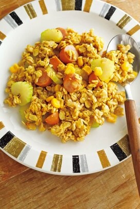 電子レンジで簡単調理。ダイエット向きオートミール洋風ランチ