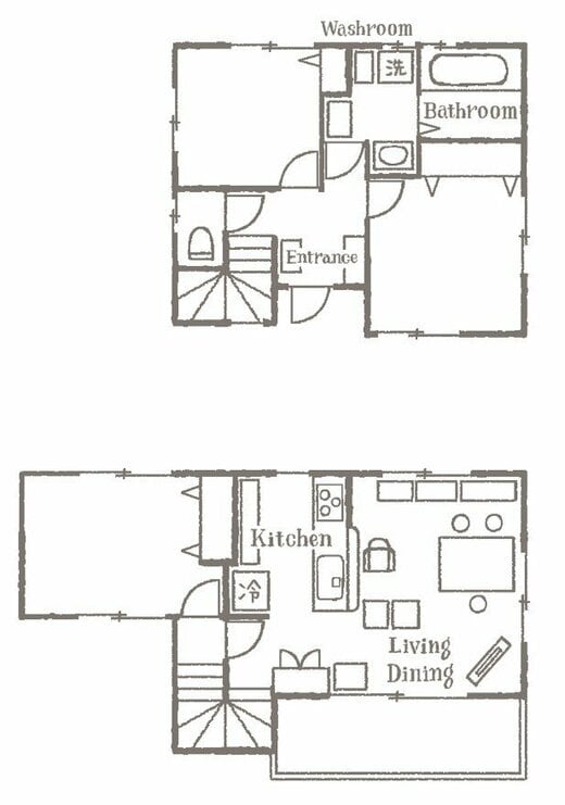 2階建て戸建ての間取り図