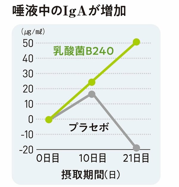 唾液中のIgAが増加