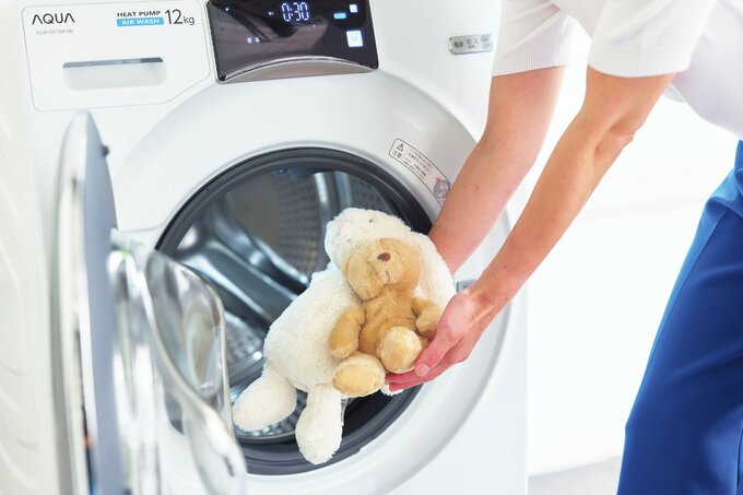 洗濯機とぬいぐるみ