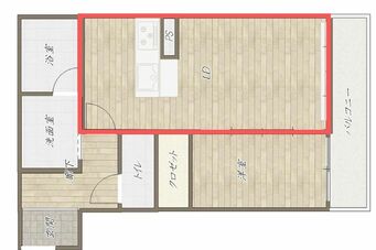 一般的な1LDKの間取り図