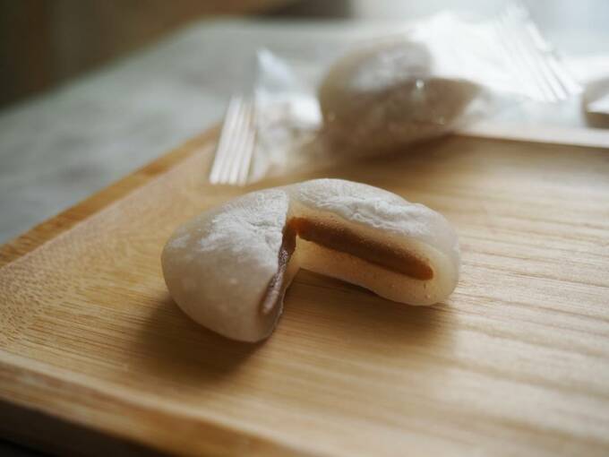 切った栗のひとくち大福