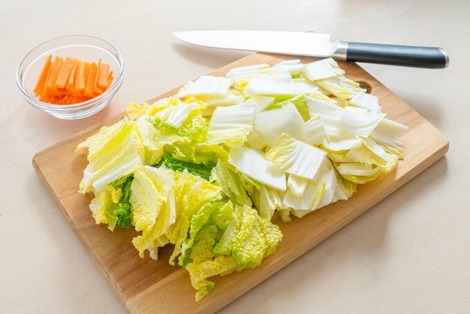 白菜のざく切り