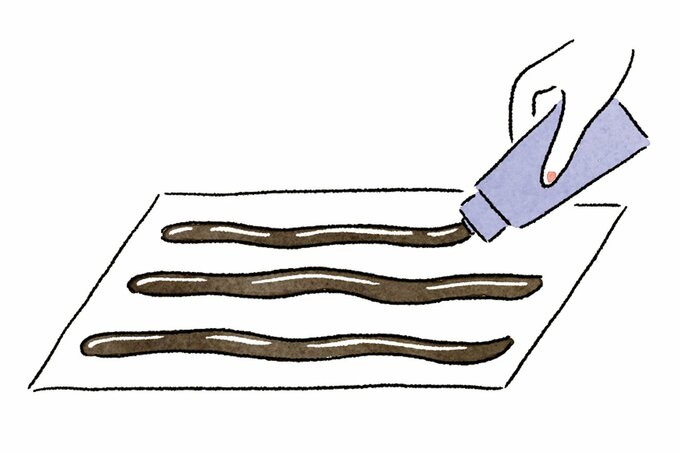 ラップにカラトリを出しているイラスト