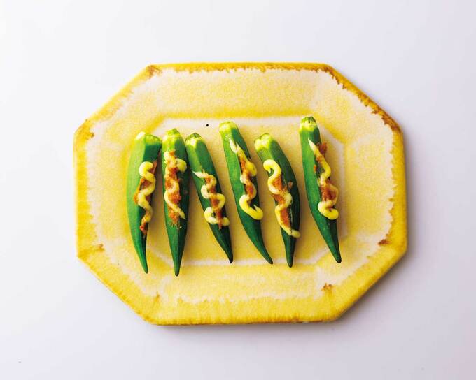 オクラのみそマヨ焼き