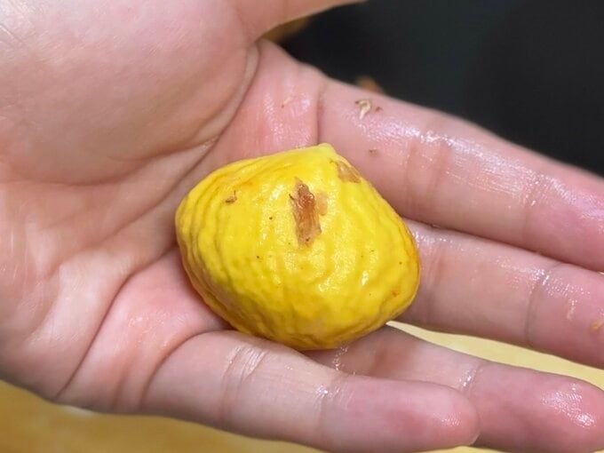 渋皮をむいた栗