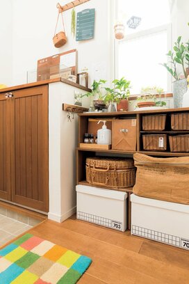 カゴに重ねたり、鉢カバーに。オイルペーパーでこなれたインテリアづくり