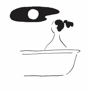 月を見上げゆったりと入浴する