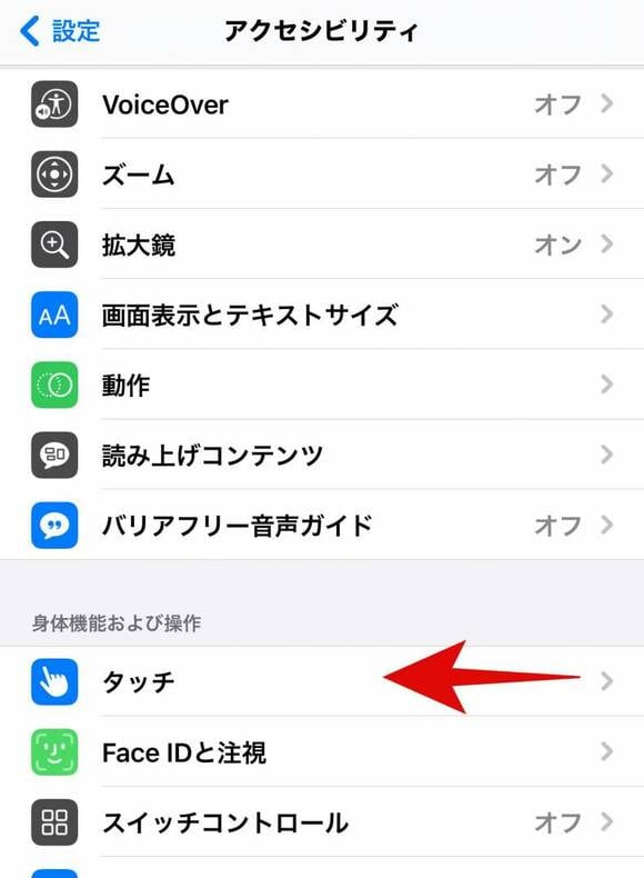 アクセシビリティ画面