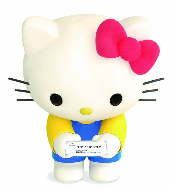 名刺を差し出すキティちゃん