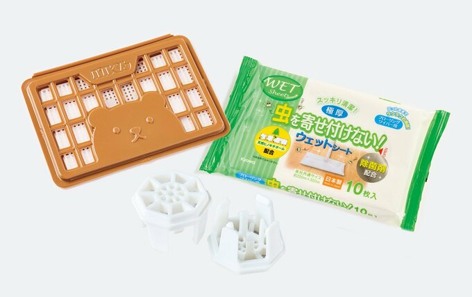 虫よけネット、ウェットシート、防虫キャップ