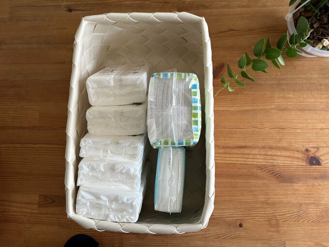 ティッシュやペーパータオルの収納