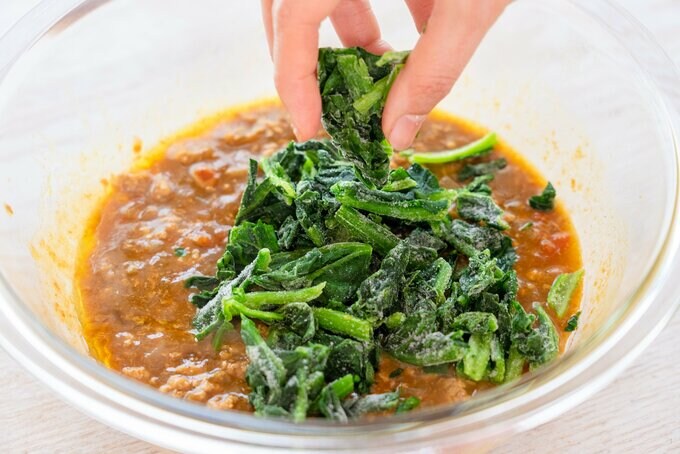 ほうれん草を入れる