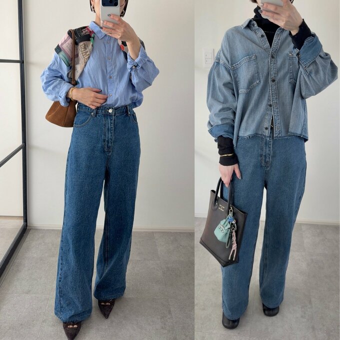 おとさんシャツの春コーデ