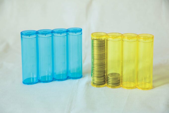 貯金額がわかる10万円バンク