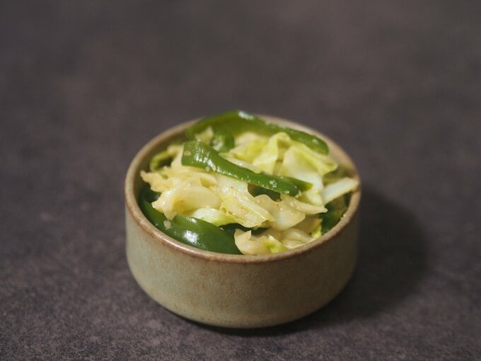 ピーマンとキャベツの和えもの