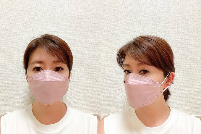 ジュエルフラップマスクをつけた様子