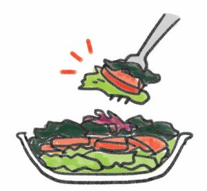 サラダバーでの食べやすい盛り方