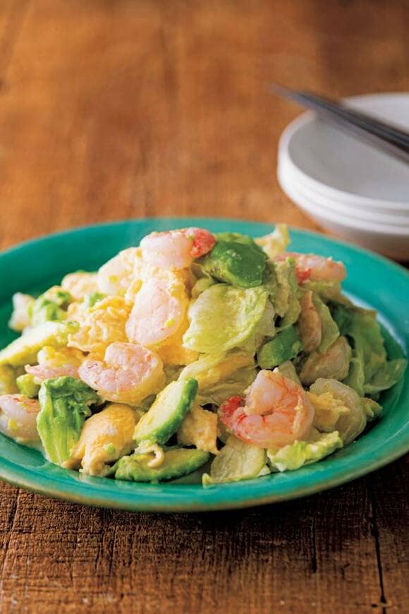 エビとアボカドのふわたま炒め