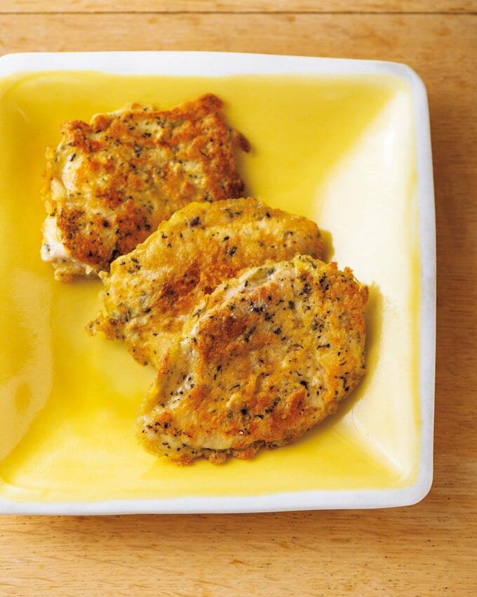 胸肉のゆかりピカタ