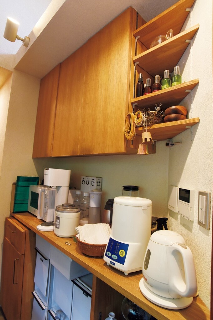 調理家電を出したままにしておけるコーナー