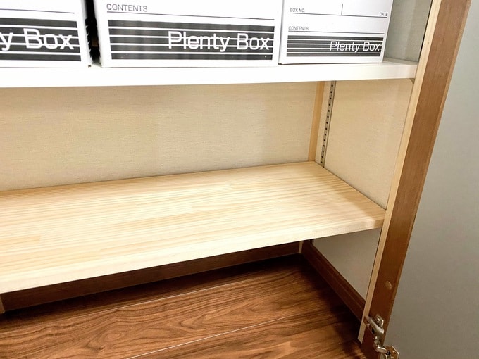 可動棚を設置している収納