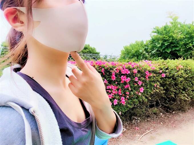 スポーツマスクをつけた状態