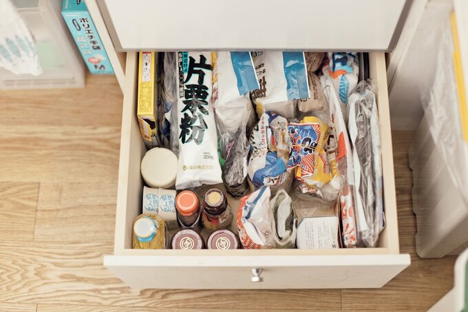 使いかけのものやストックを収納した様子