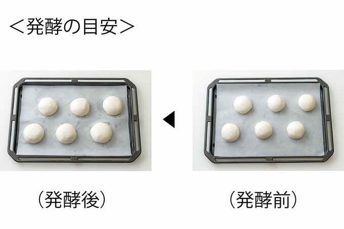 米粉パンを発酵する前後
