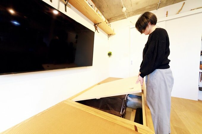 小上がりの中は大容量の収納