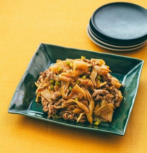 塩もみ大根と豚こまのピリ辛炒め