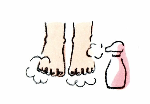 足の指の間の蒸れやすい場所の部分洗いにも