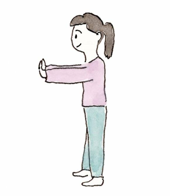 イラスト腕を前に女性