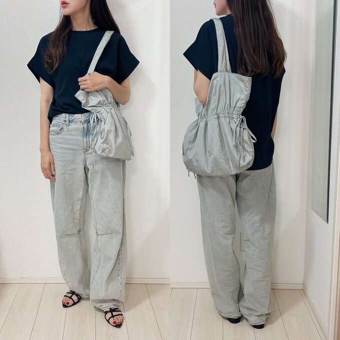 GU　ブラウス　デニムコーデ