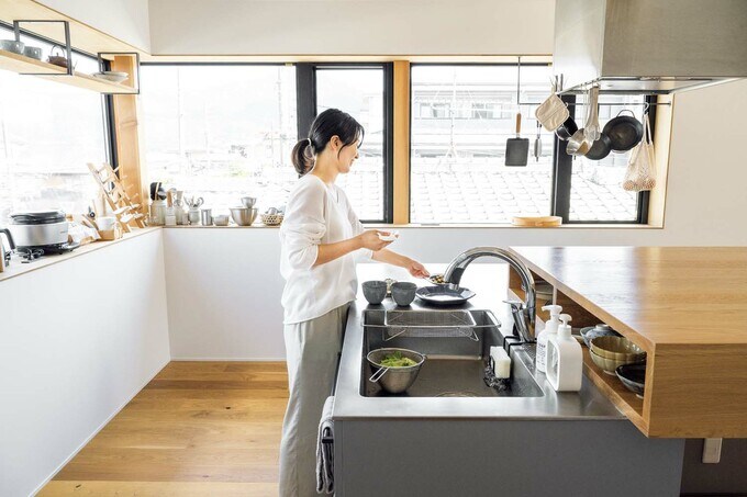 景色を眺めながら調理ができるキッチン